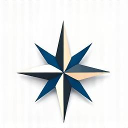 Bussola stilizzata, simbolo del design esclusivo e orientato al dettaglio di Marinus Design